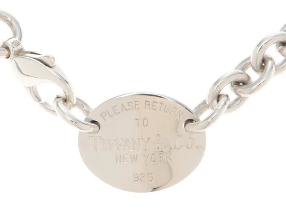 Tiffany Co Return To Tiffany Oval Tag Necklace Choker Sterling Silver